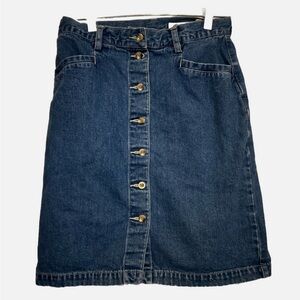 Vintage Eddie Bauer 100% Cotton Blue Denim Pencil Skirt Sz 6